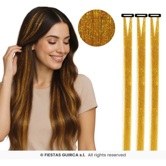 Extensiones de Pelo con Brillos - Fiestas Guirca Extensiones de Pelo con Brillos - Fiestas Guirca