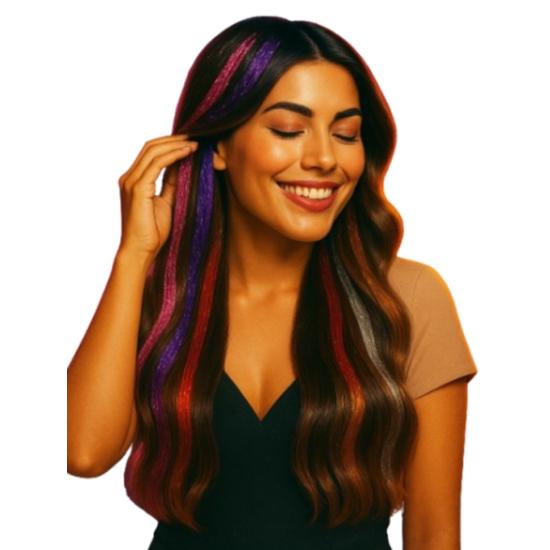 Extensiones de Pelo con Brillos - Fiestas Guirca Extensiones de Pelo con Brillos - Fiestas Guirca