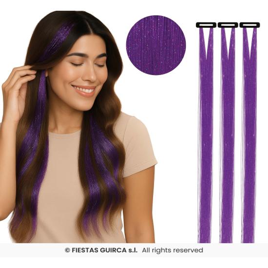 Extensiones de Pelo con Brillos - Fiestas Guirca Extensiones de Pelo con Brillos - Fiestas Guirca