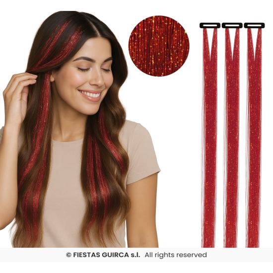 Extensiones de Pelo con Brillos - Fiestas Guirca Extensiones de Pelo con Brillos - Fiestas Guirca