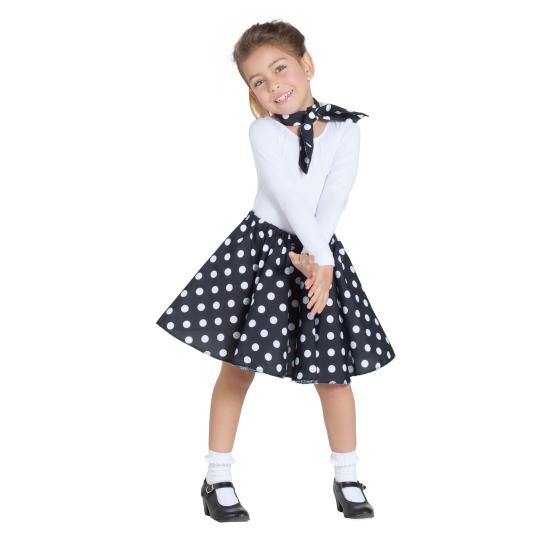 Falda Años 50  Negra con Pañuelo talla Infantil Falda Años 50  Negra con Pañuelo talla Infantil