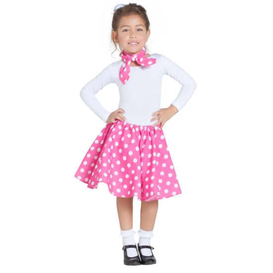 Falda Años 50  Rosa con Pañuelo talla Infantil Falda Años 50  Rosa con Pañuelo talla Infantil