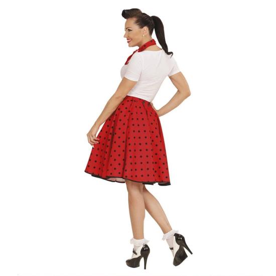 Falda de Lunares Roja de los años 50 con Pañuelo grease talla única Falda de Lunares Roja de los años 50 con Pañuelo grease talla única