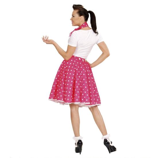 Falda Lunares Rosa de los años 50 con Pañuelo grease talla única Falda Lunares Rosa de los años 50 con Pañuelo grease talla única
