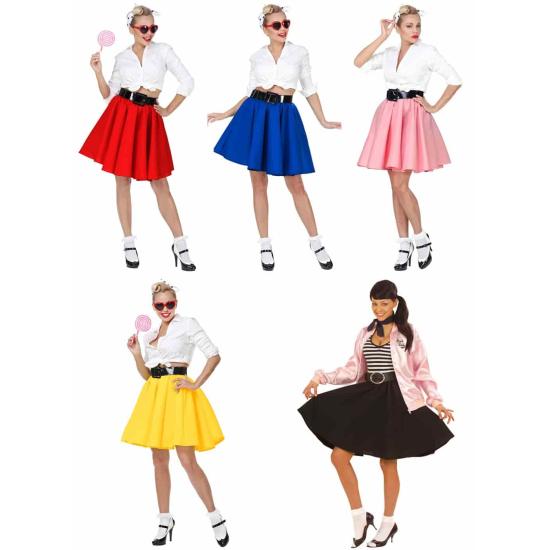 Falda en Raso Grease o Años 50 Falda en Raso Grease o Años 50