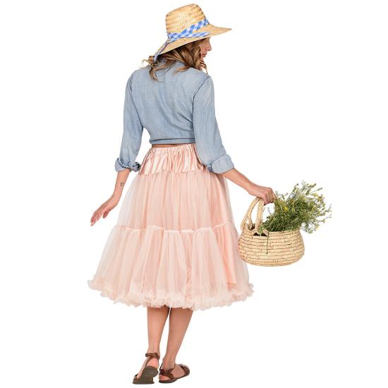 Falda Enagua Tul 65 cms color Rosada antigua Falda Enagua Tul 65 cms color Rosada antigua