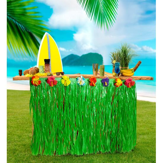 Falda Tropical de Mesa con Flores de Hibisco 275x70 cm Falda Tropical de Mesa con Flores de Hibisco 275x70 cm
