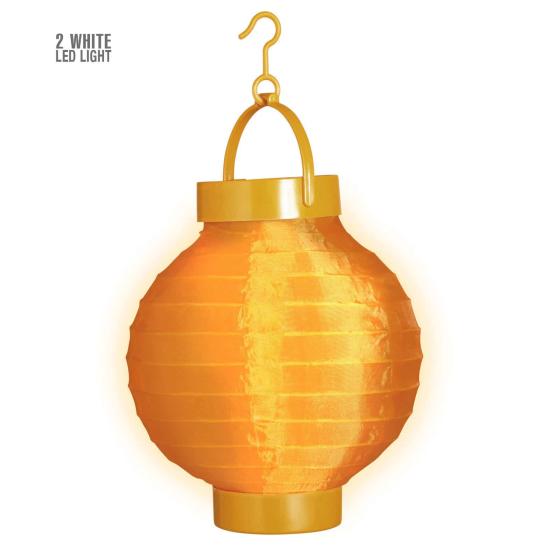 Farolillo de Tela Naranja con Luces Led Blancas 15cms Farolillo de Tela Naranja con Luces Led Blancas 15cms