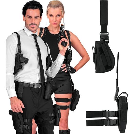 Funda táctica para disfraces de policía, SWAT, militares y agentes secretos Derecha o Izquierda Funda táctica para disfraces de policía, SWAT, militares y agentes secretos Derecha o Izquierda