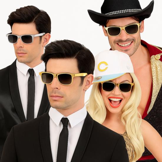 Gafas de Disfraz Plateadas y Doradas Fiesta Gafas de Disfraz Plateadas y Doradas Fiesta