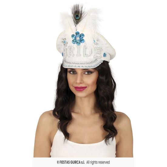 Gorra Bride con Plumas y Pedrería (Talla Única) - Accesorio de Disfraz para Fiestas Gorra Bride con Plumas y Pedrería (Talla Única) - Accesorio de Disfraz para Fiestas