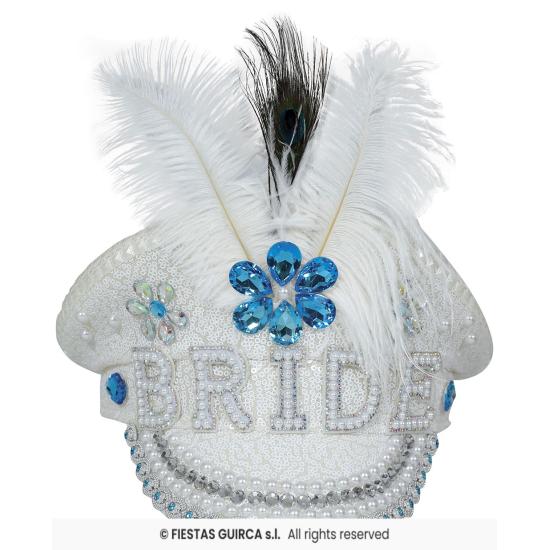 Gorra Bride con Plumas y Pedrería (Talla Única) - Accesorio de Disfraz para Fiestas Gorra Bride con Plumas y Pedrería (Talla Única) - Accesorio de Disfraz para Fiestas