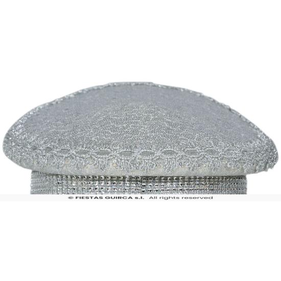 Gorra de Bride Plata con Pedrería (Talla Única) Gorra de Bride Plata con Pedrería (Talla Única)