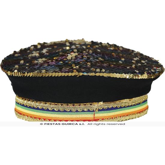 Gorra de Policía Multicolor con Pedrería - Accesorio de Disfraz para Fiestas Pride y Celebraciones Gorra de Policía Multicolor con Pedrería - Accesorio de Disfraz para Fiestas Pride y Celebraciones