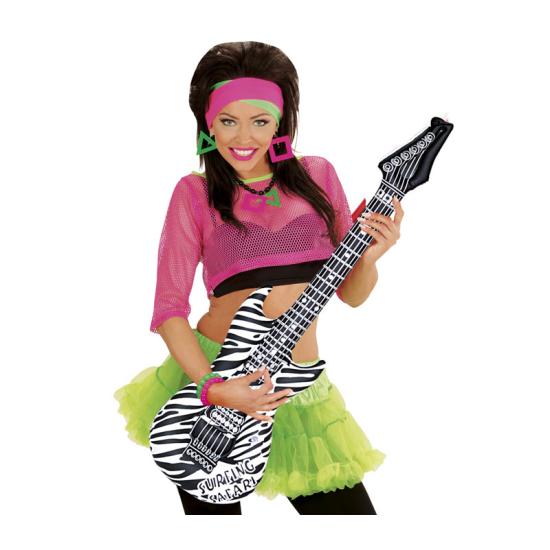 Guitarra hinchable zebra negra y blanca  107 cm C-1 Guitarra hinchable zebra negra y blanca  107 cm C-1