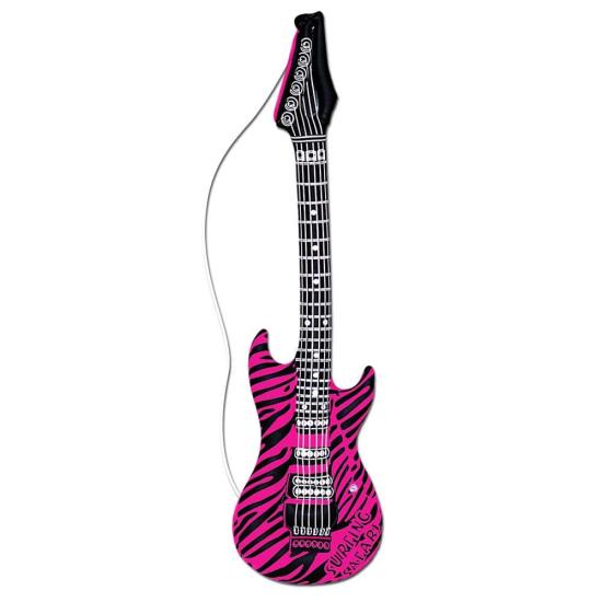Guitarra hinchable zebra color rosa 107 cm . Guitarra hinchable zebra color rosa 107 cm .