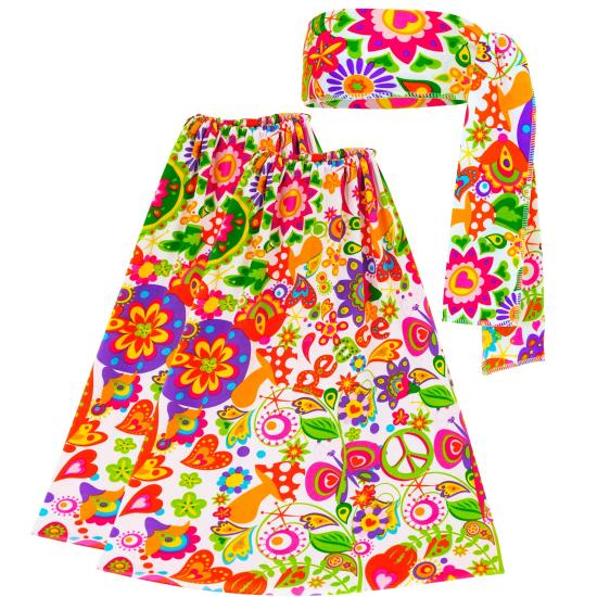 Hippie Set 60s / 70s, diadema y guanteletes, hippie, reggae, flower power Hippie Set 60s / 70s, diadema y guanteletes, hippie, reggae, flower power