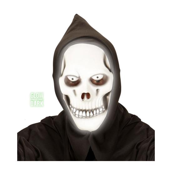 Mascara blanca con capucha brilla en oscuridad Mascara blanca con capucha brilla en oscuridad