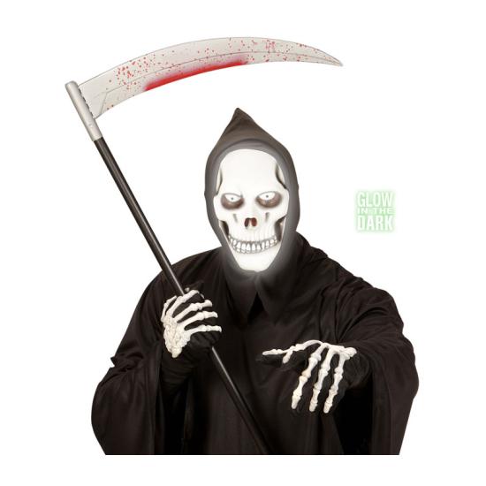 Mascara blanca con capucha brilla en oscuridad Mascara blanca con capucha brilla en oscuridad