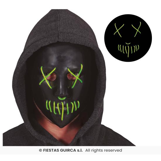 Mascara negra con luz, pvc Mascara negra con luz, pvc