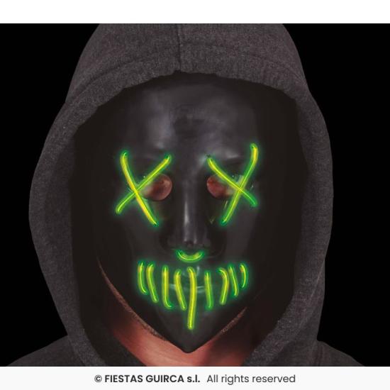 Mascara negra con luz, pvc Mascara negra con luz, pvc