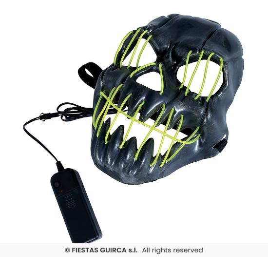 Mascara negra sonrriente con luz, pvc Mascara negra sonrriente con luz, pvc