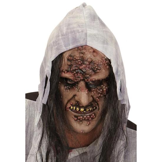 Media Máscara con Cabello Zombie  Bruja Media Máscara con Cabello Zombie  Bruja
