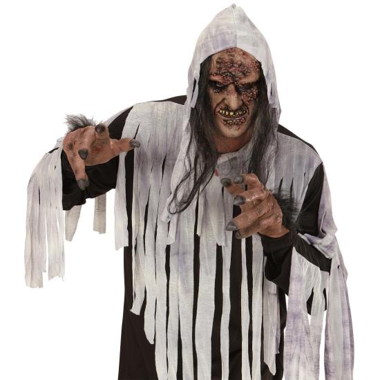 Media Máscara con Cabello Zombie  Bruja Media Máscara con Cabello Zombie  Bruja