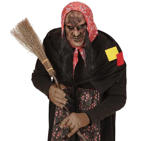 Media Máscara con Cabello Zombie  Bruja Media Máscara con Cabello Zombie  Bruja