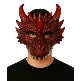 Media Máscara de Dragón Roja