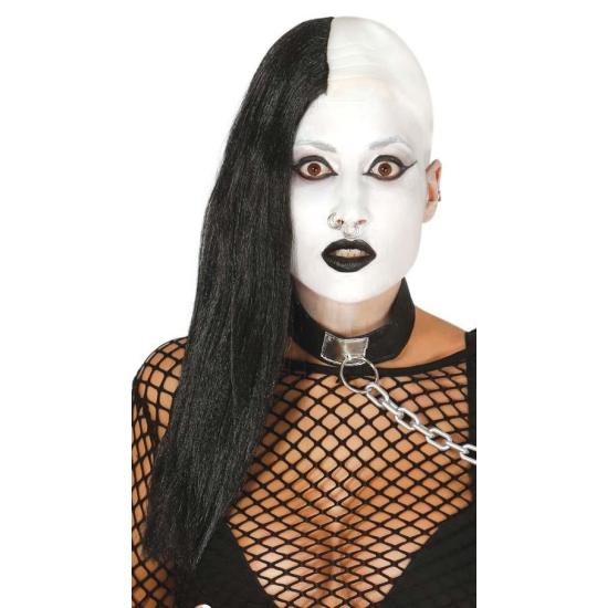 Media Peluca Negra Larga de Psicón Media Peluca Negra Larga de Psicón