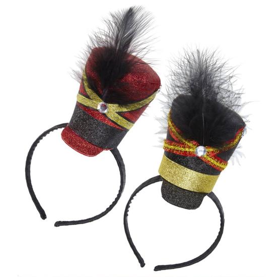 Mini Gorro Majorette Purpurina con Gema y Pluma.2* Mini Gorro Majorette Purpurina con Gema y Pluma.2*