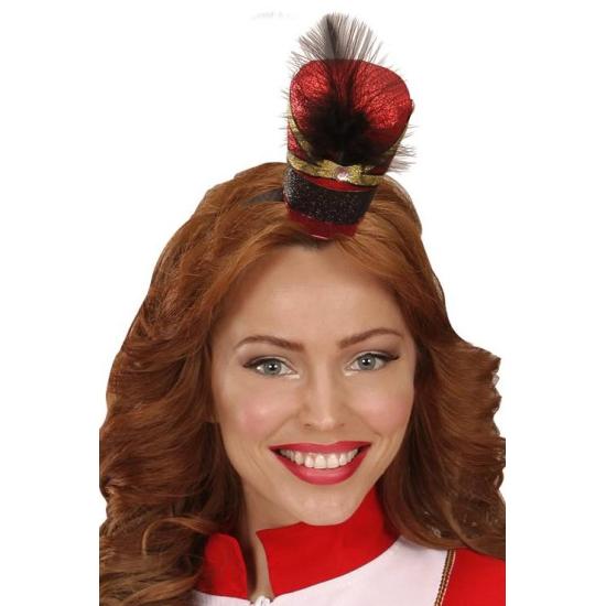 Mini Gorro Majorette Purpurina con Gema y Pluma.2* Mini Gorro Majorette Purpurina con Gema y Pluma.2*