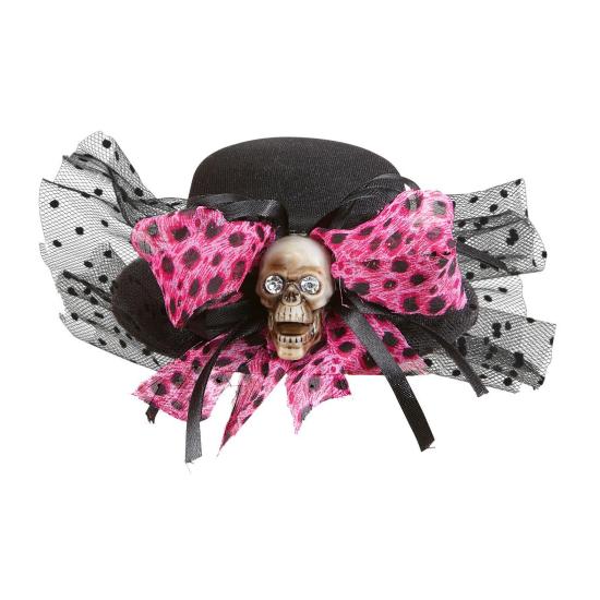 Mini Sombrero con Calavera y Lazo Mini Sombrero con Calavera y Lazo