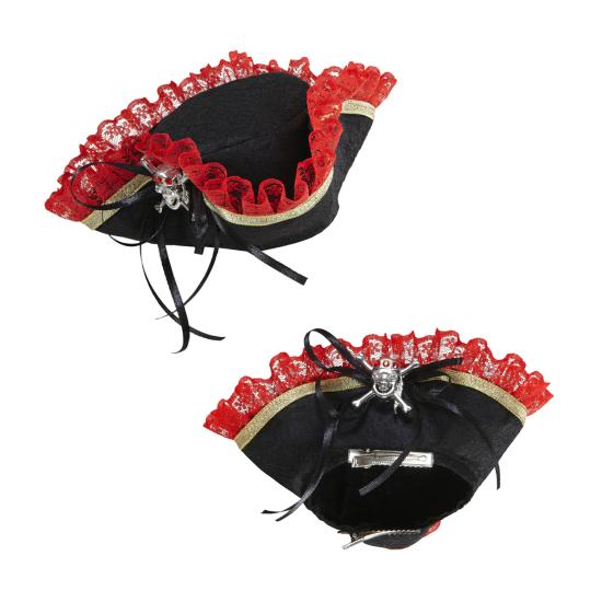 Mini tricornio de pirata con calavera Mini tricornio de pirata con calavera