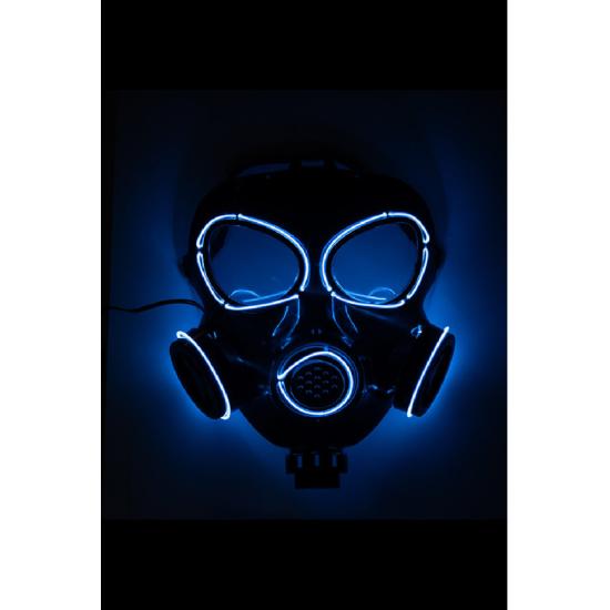 Máscara de gas con adornos luminosos (pilas no incluidas) en bolsa con solapa de cartón Máscara de gas con adornos luminosos (pilas no incluidas) en bolsa con solapa de cartón