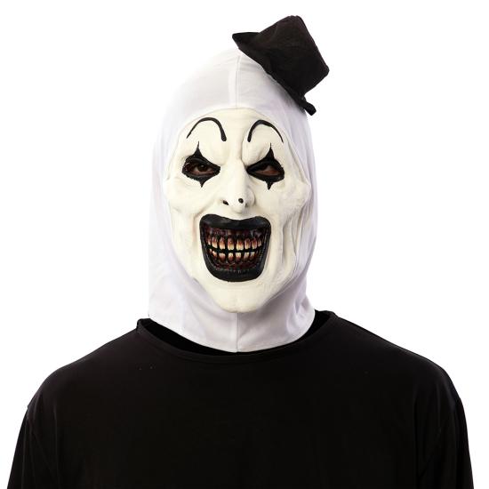 Máscara de Payaso Terrifier con Capucha y Sombrerito Negro Máscara de Payaso Terrifier con Capucha y Sombrerito Negro