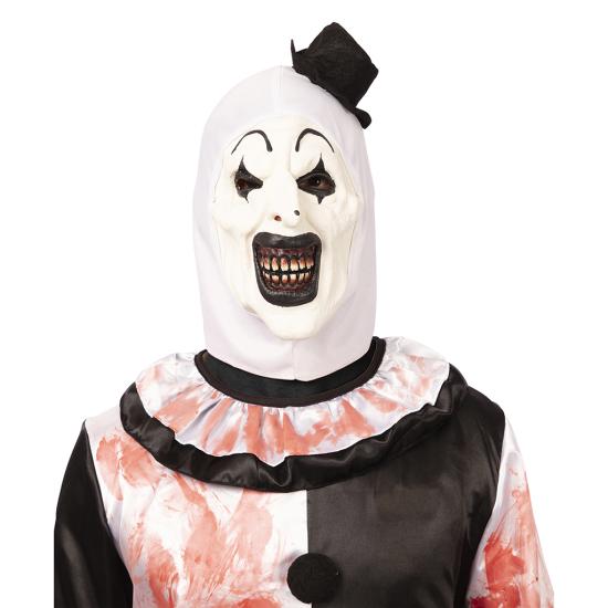 Máscara de Payaso Terrifier con Capucha y Sombrerito Negro Máscara de Payaso Terrifier con Capucha y Sombrerito Negro