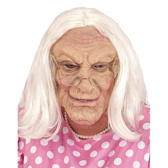 Máscara disfraz Vieja con Peluca. Máscara disfraz Vieja con Peluca.