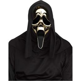 Máscara GhostFace® Gold Chrome con Cubierta – PVC Duro Cromado