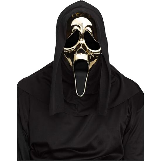 Máscara GhostFace® Gold Chrome con Cubierta – PVC Duro Cromado Máscara GhostFace® Gold Chrome con Cubierta – PVC Duro Cromado