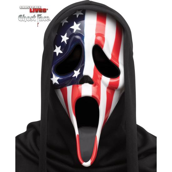 Máscara Ghost Face Patriótica – Terror Clásico con Estilo Americano Máscara Ghost Face Patriótica – Terror Clásico con Estilo Americano