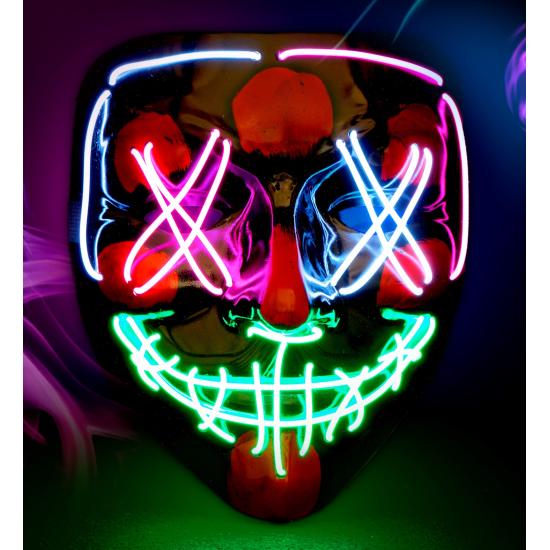 Máscara LED aterradora, cara brillante, psicópata, demonio, Halloween Máscara LED aterradora, cara brillante, psicópata, demonio, Halloween