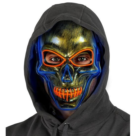 Máscara LED calavera, cara brillante, calavera, esqueleto, demonio, Halloween Máscara LED calavera, cara brillante, calavera, esqueleto, demonio, Halloween