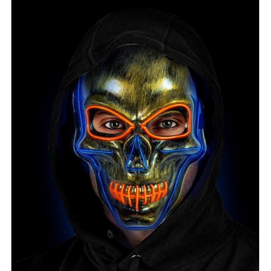 Máscara LED calavera, cara brillante, calavera, esqueleto, demonio, Halloween Máscara LED calavera, cara brillante, calavera, esqueleto, demonio, Halloween