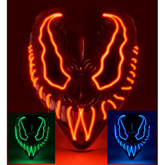 Máscara LED monstruo, cara brillante, mueca de miedo, demonio, Halloween Máscara LED monstruo, cara brillante, mueca de miedo, demonio, Halloween