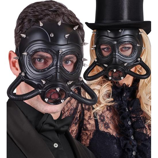 Máscara Steampunk Negra con Pinchos – Disfraz Gótico, Fetish o Postapocalíptico Máscara Steampunk Negra con Pinchos – Disfraz Gótico, Fetish o Postapocalíptico