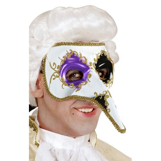 Máscara Veneciana  Nariz Decorada Morado/Negro Máscara Veneciana  Nariz Decorada Morado/Negro