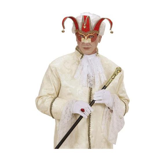 Máscara Veneciana color Roja decorada glitter oro Máscara Veneciana color Roja decorada glitter oro