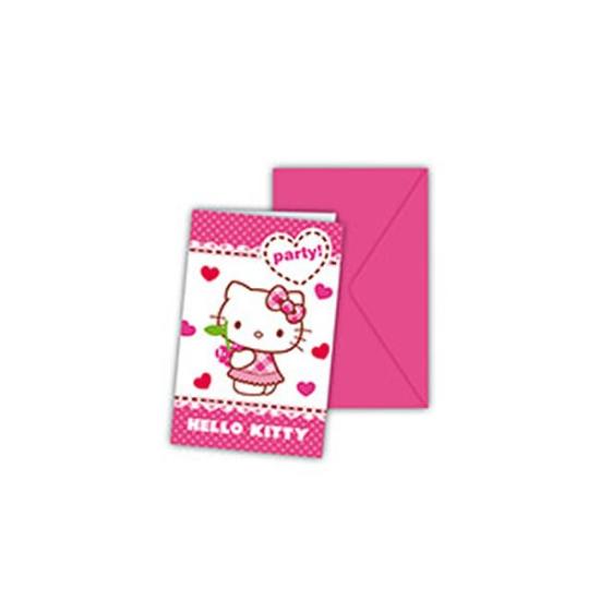 PACK 6 INVITACIONES HELLO KITTY HEARTS PACK 6 INVITACIONES HELLO KITTY HEARTS